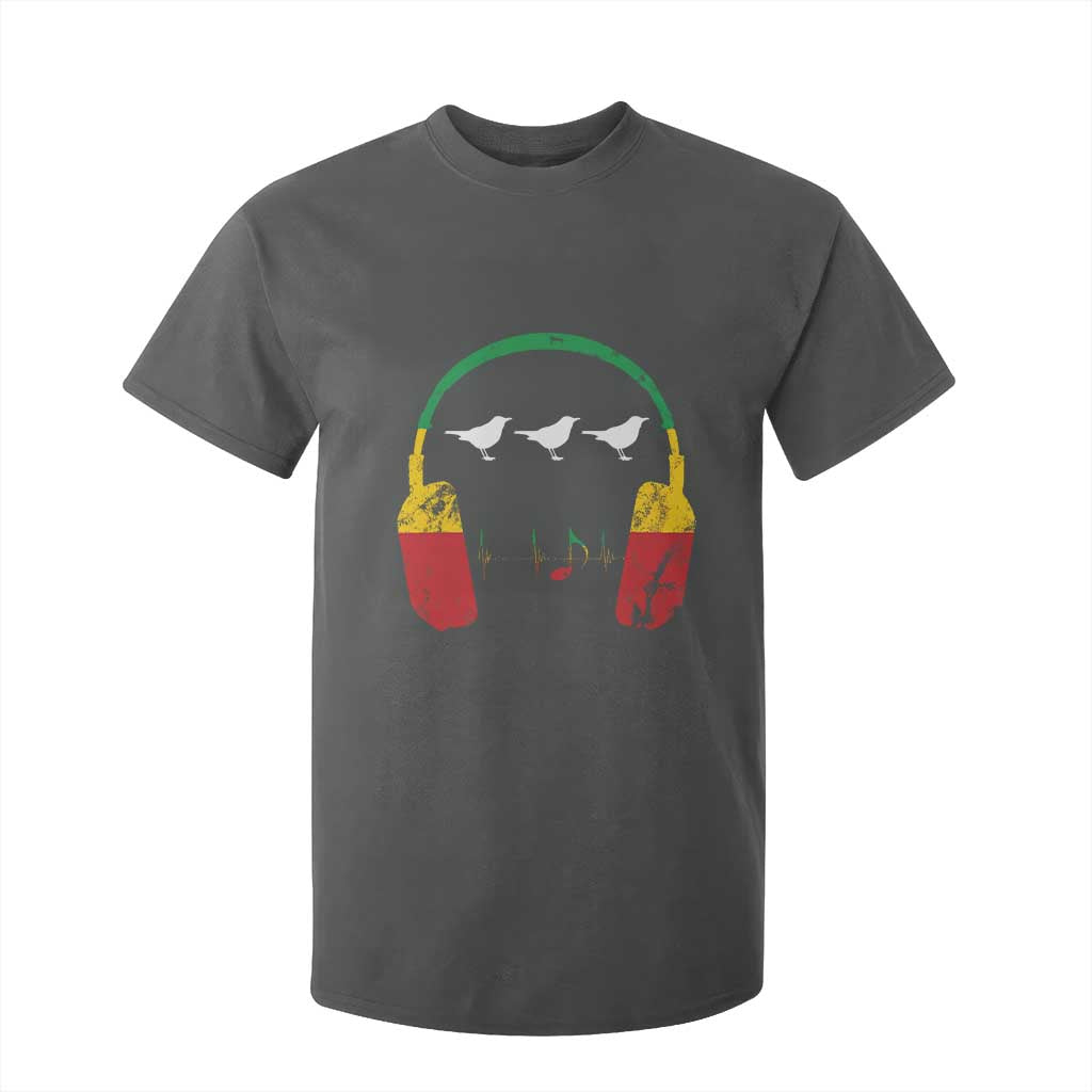 Little Birds T Shirt For Kid Rastafari Rasta Reggae Music Headphones Jamaican Pride TS10 Dark Heather Print Your Wear
