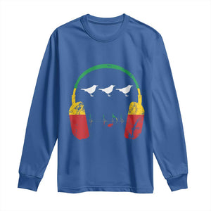 Little Birds Long Sleeve Shirt Rastafari Rasta Reggae Music Headphones Jamaican Pride TS10 Royal Blue Print Your Wear