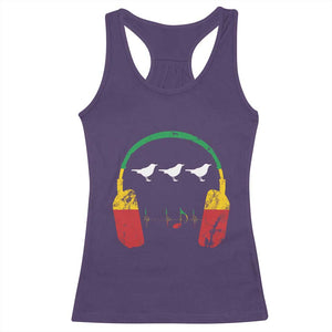 Little Birds Racerback Tank Top Rastafari Rasta Reggae Music Headphones Jamaican Pride TS10 Purple Print Your Wear