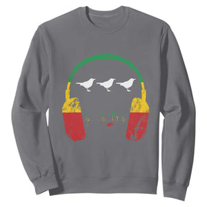 Little Birds Sweatshirt Rastafari Rasta Reggae Music Headphones Jamaican Pride TS10 Charcoal Print Your Wear