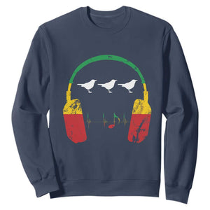 Little Birds Sweatshirt Rastafari Rasta Reggae Music Headphones Jamaican Pride TS10 Navy Print Your Wear