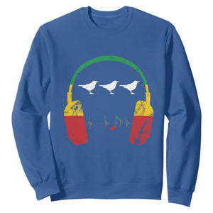Little Birds Sweatshirt Rastafari Rasta Reggae Music Headphones Jamaican Pride TS10 Royal Blue Print Your Wear