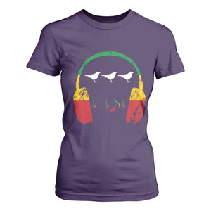 Little Birds T Shirt For Women Rastafari Rasta Reggae Music Headphones Jamaican Pride TS10 Purple Print Your Wear