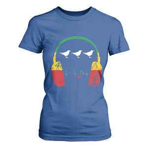 Little Birds T Shirt For Women Rastafari Rasta Reggae Music Headphones Jamaican Pride TS10 Royal Blue Print Your Wear