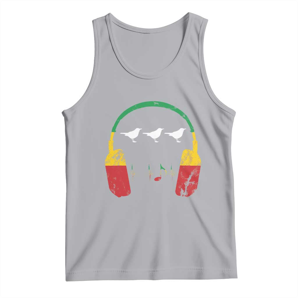 Little Birds Tank Top Rastafari Rasta Reggae Music Headphones Jamaican Pride TS10 Athletic Heather Print Your Wear