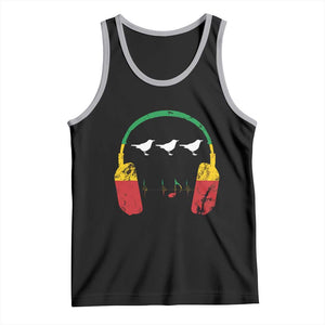 Little Birds Tank Top Rastafari Rasta Reggae Music Headphones Jamaican Pride TS10 Black Athletic Heather Print Your Wear