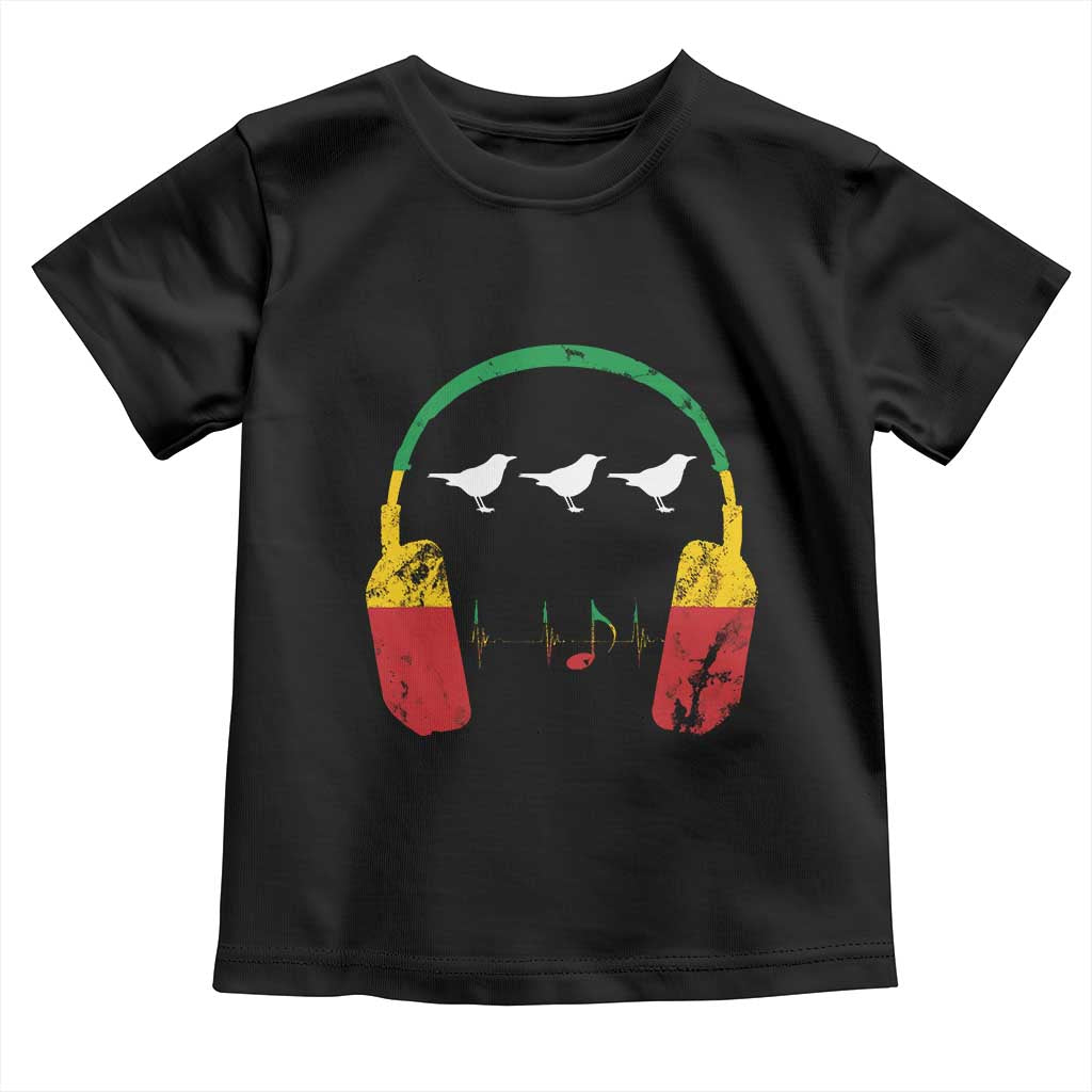 Little Birds Toddler T Shirt Rastafari Rasta Reggae Music Headphones Jamaican Pride TS10 Black Print Your Wear