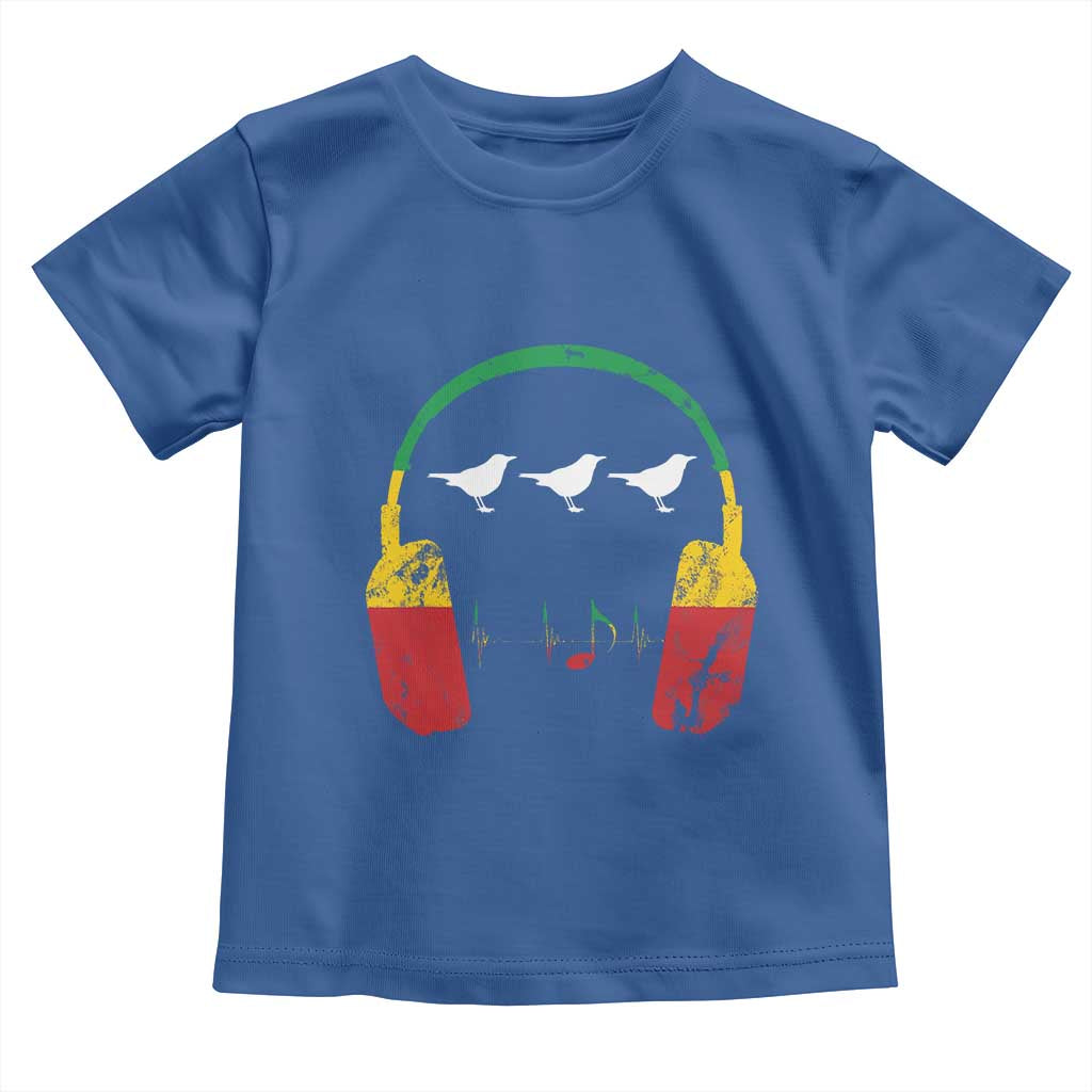 Little Birds Toddler T Shirt Rastafari Rasta Reggae Music Headphones Jamaican Pride TS10 Royal Blue Print Your Wear