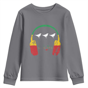 Little Birds Youth Sweatshirt Rastafari Rasta Reggae Music Headphones Jamaican Pride TS10 Charcoal Print Your Wear