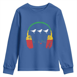Little Birds Youth Sweatshirt Rastafari Rasta Reggae Music Headphones Jamaican Pride TS10 Royal Blue Print Your Wear