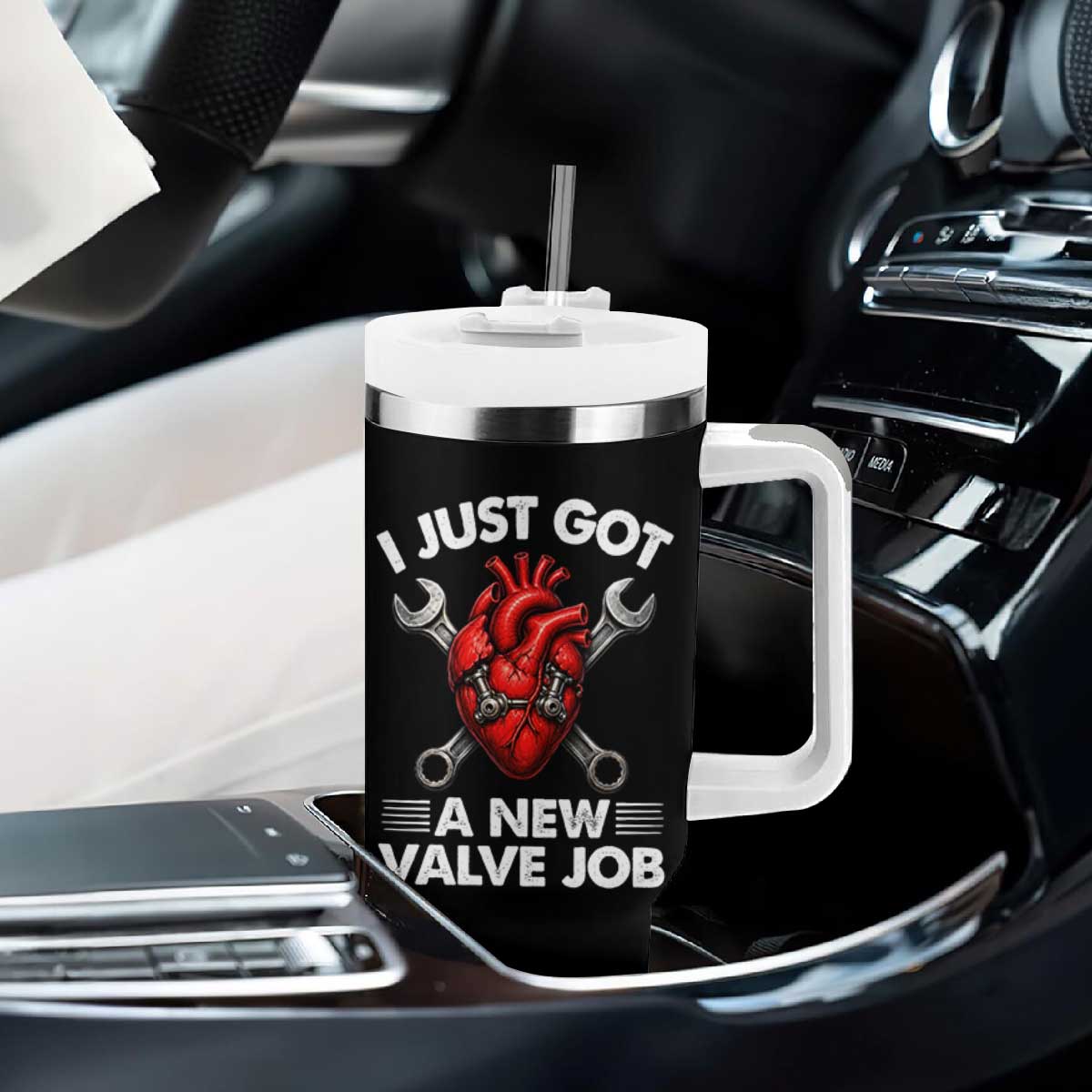 Cool Heart Surgery Survivor Tumbler With Handle Funny Valve Job Coronary Bypass Artery Open Heart Surgery
