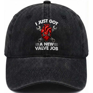 Cool Heart Surgery Survivor Washed Cotton Baseball Cap Funny Valve Job Coronary Bypass Artery Open Heart Surgery