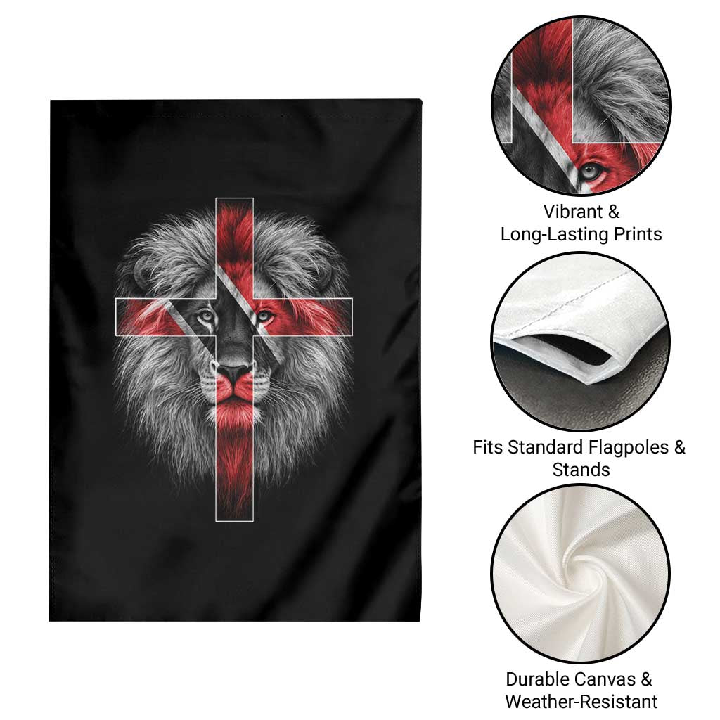 Lion of Judah Cross Trinidadian Flag Garden Flag Christian Faith Trini Trinidad And Tobago Pride