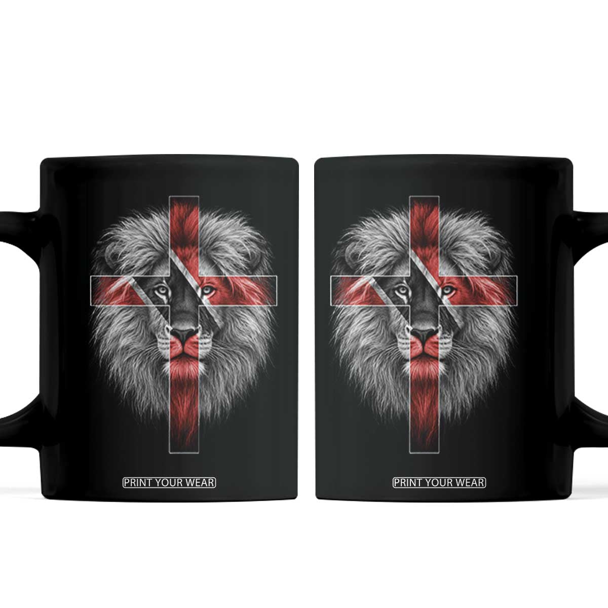 Lion of Judah Cross Trinidadian Flag Coffee Mug Christian Faith Trini Trinidad And Tobago Pride