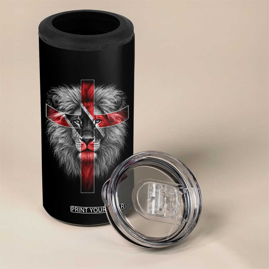 Lion of Judah Cross Trinidadian Flag 4 in 1 Can Cooler Tumbler Christian Faith Trini Trinidad And Tobago Pride