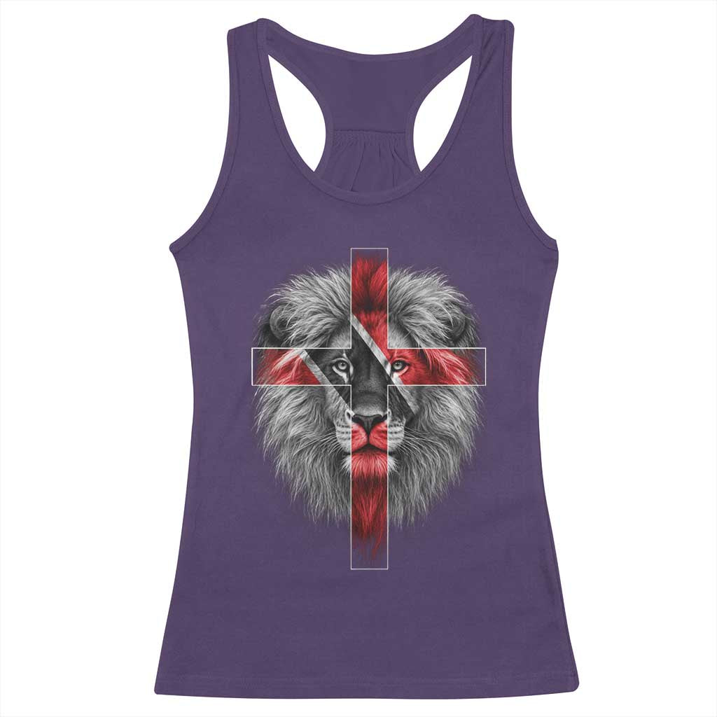 Lion of Judah Cross Trinidadian Flag Racerback Tank Top Christian Faith Trini Trinidad And Tobago Pride