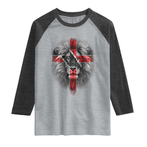 Lion of Judah Cross Trinidadian Flag Raglan Shirt Christian Faith Trini Trinidad And Tobago Pride