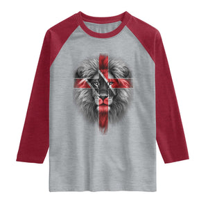 Lion of Judah Cross Trinidadian Flag Raglan Shirt Christian Faith Trini Trinidad And Tobago Pride