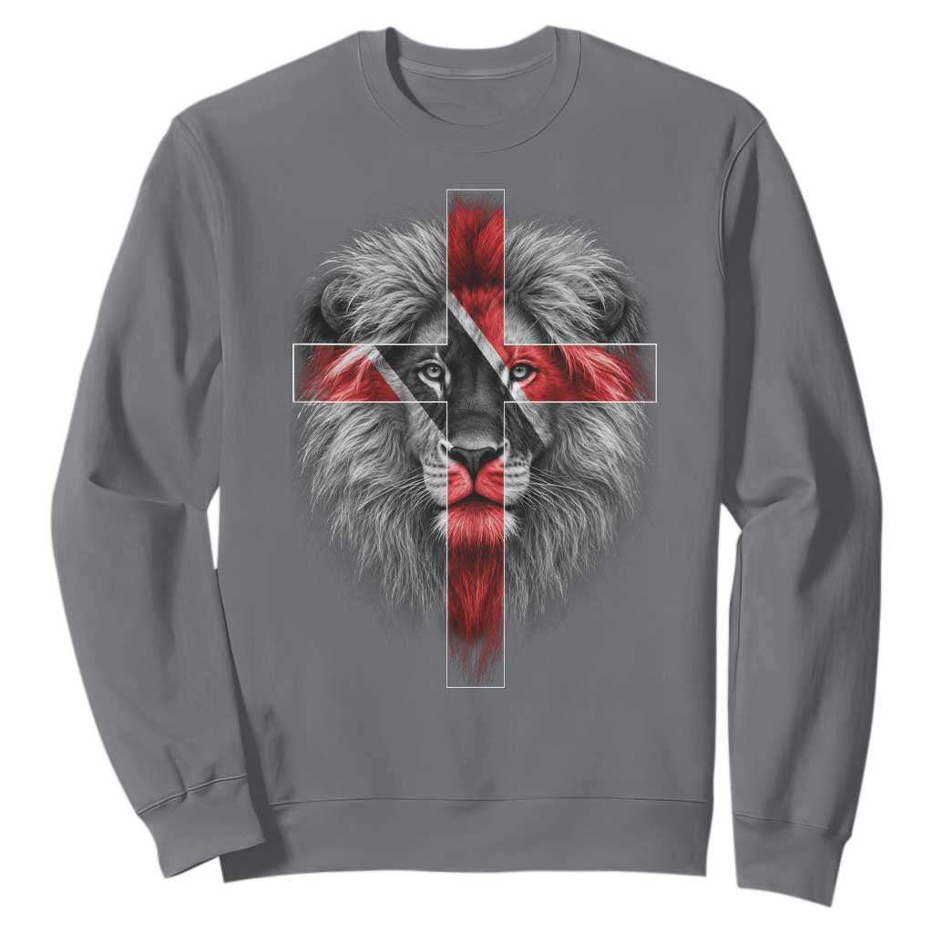 Lion of Judah Cross Trinidadian Flag Sweatshirt Christian Faith Trini Trinidad And Tobago Pride