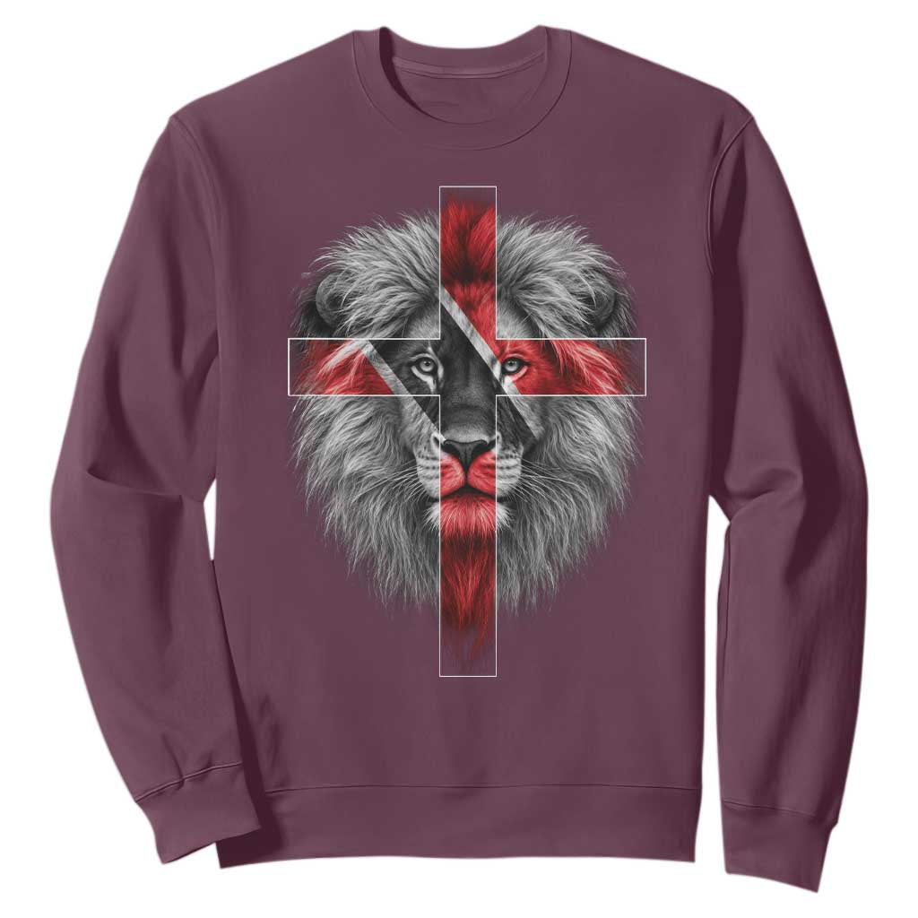 Lion of Judah Cross Trinidadian Flag Sweatshirt Christian Faith Trini Trinidad And Tobago Pride