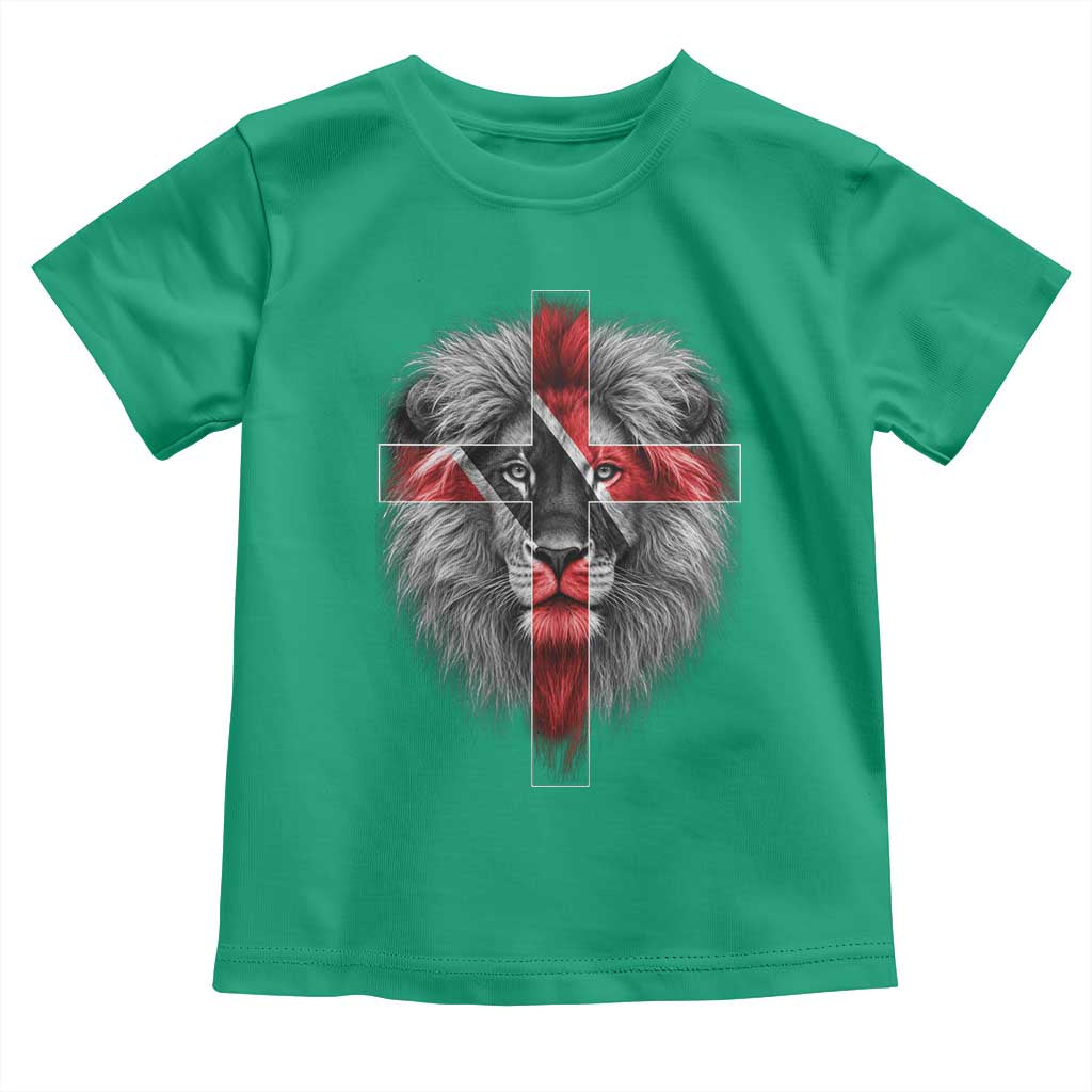 Lion of Judah Cross Trinidadian Flag Toddler T Shirt Christian Faith Trini Trinidad And Tobago Pride