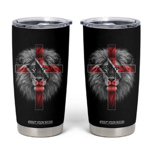 Lion of Judah Cross Trinidadian Flag Tumbler Cup Christian Faith Trini Trinidad And Tobago Pride