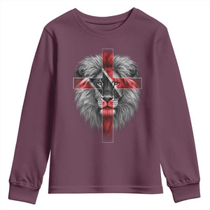 Lion of Judah Cross Trinidadian Flag Youth Sweatshirt Christian Faith Trini Trinidad And Tobago Pride