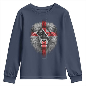 Lion of Judah Cross Trinidadian Flag Youth Sweatshirt Christian Faith Trini Trinidad And Tobago Pride