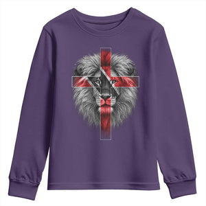 Lion of Judah Cross Trinidadian Flag Youth Sweatshirt Christian Faith Trini Trinidad And Tobago Pride