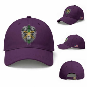 Lion of Judah Cross Jamaica Flag Baseball Cap Christian Faith Jamaican Pride