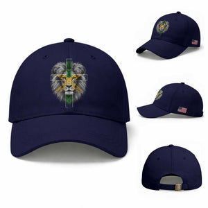 Lion of Judah Cross Jamaica Flag Baseball Cap Christian Faith Jamaican Pride