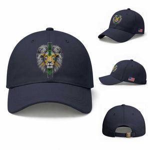 Lion of Judah Cross Jamaica Flag Baseball Cap Christian Faith Jamaican Pride