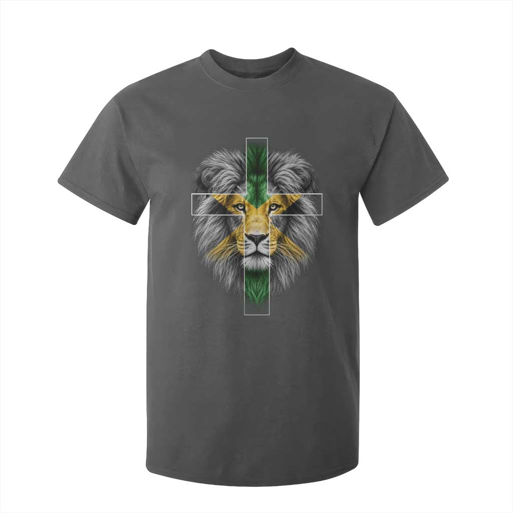 Lion of Judah Cross Jamaica Flag T Shirt For Kid Christian Faith Jamaican Pride