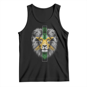 Lion of Judah Cross Jamaica Flag Tank Top Christian Faith Jamaican Pride