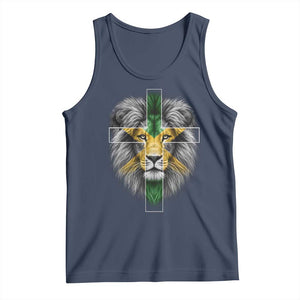 Lion of Judah Cross Jamaica Flag Tank Top Christian Faith Jamaican Pride