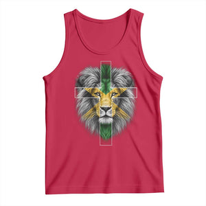 Lion of Judah Cross Jamaica Flag Tank Top Christian Faith Jamaican Pride