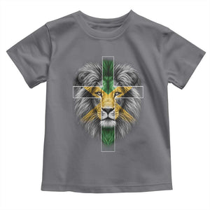 Lion of Judah Cross Jamaica Flag Toddler T Shirt Christian Faith Jamaican Pride