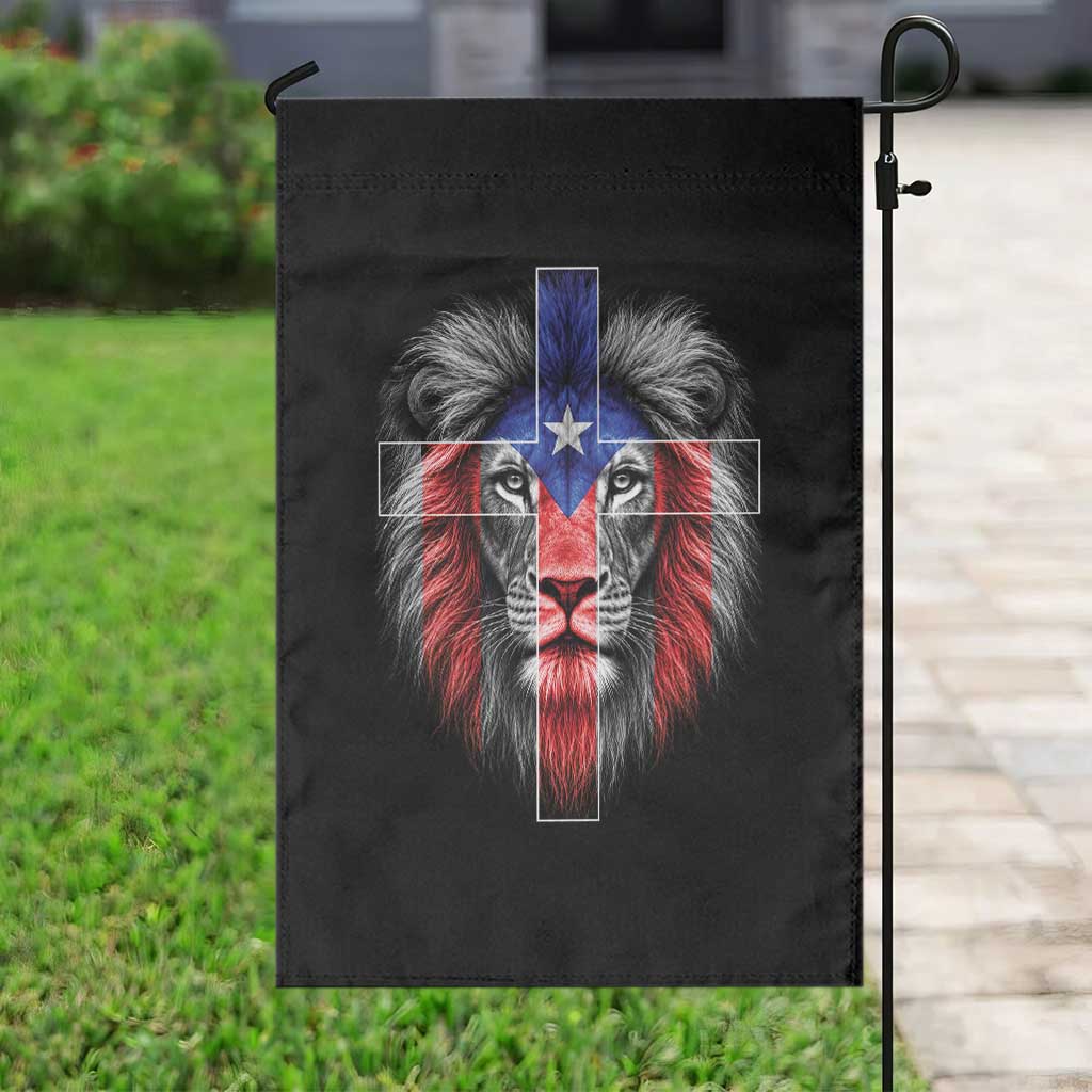 Lion of Judah Cross Puerto Rico Flag Garden Flag Christian Faith Puerto Rican Pride