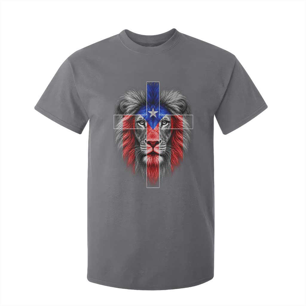 Lion of Judah Cross Puerto Rico Flag T Shirt For Kid Christian Faith Puerto Rican Pride