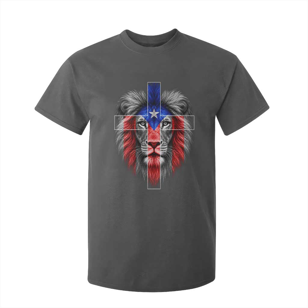 Lion of Judah Cross Puerto Rico Flag T Shirt For Kid Christian Faith Puerto Rican Pride