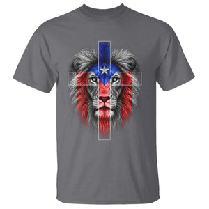 Lion of Judah Cross Puerto Rico Flag T Shirt Christian Faith Puerto Rican Pride