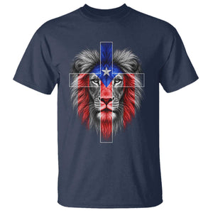 Lion of Judah Cross Puerto Rico Flag T Shirt Christian Faith Puerto Rican Pride