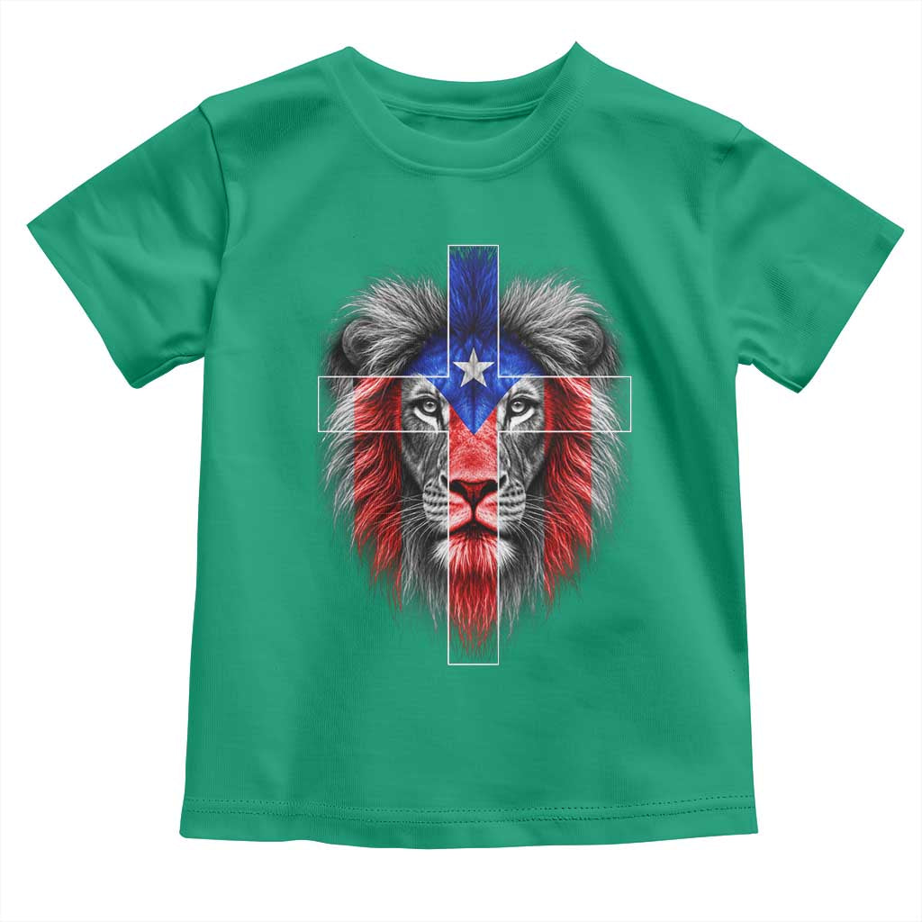 Lion of Judah Cross Puerto Rico Flag Toddler T Shirt Christian Faith Puerto Rican Pride