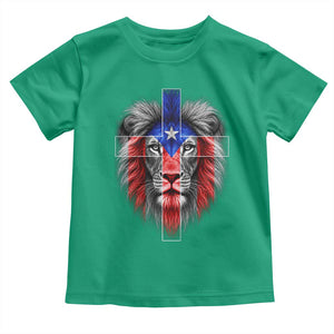 Lion of Judah Cross Puerto Rico Flag Toddler T Shirt Christian Faith Puerto Rican Pride