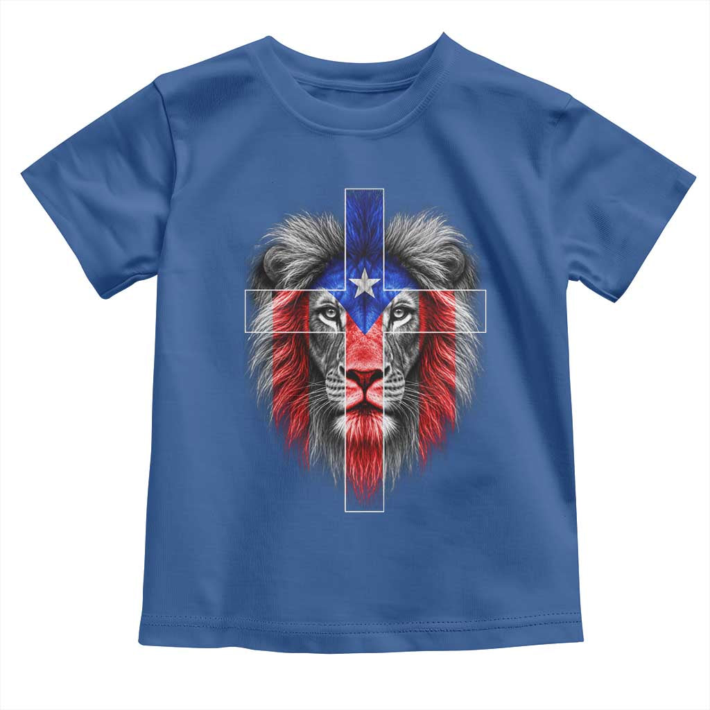 Lion of Judah Cross Puerto Rico Flag Toddler T Shirt Christian Faith Puerto Rican Pride