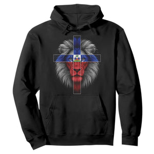 Lion of Judah Cross Haiti Flag Hoodie Christian Faith Haitian Pride