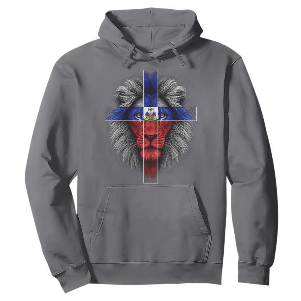 Lion of Judah Cross Haiti Flag Hoodie Christian Faith Haitian Pride