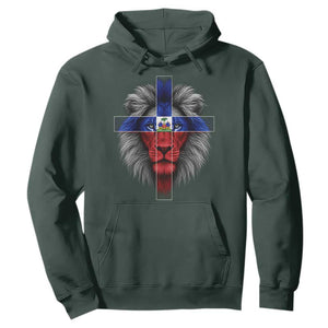 Lion of Judah Cross Haiti Flag Hoodie Christian Faith Haitian Pride