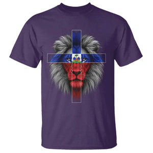 Lion of Judah Cross Haiti Flag T Shirt Christian Faith Haitian Pride
