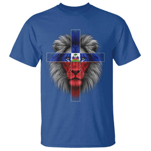 Lion of Judah Cross Haiti Flag T Shirt Christian Faith Haitian Pride